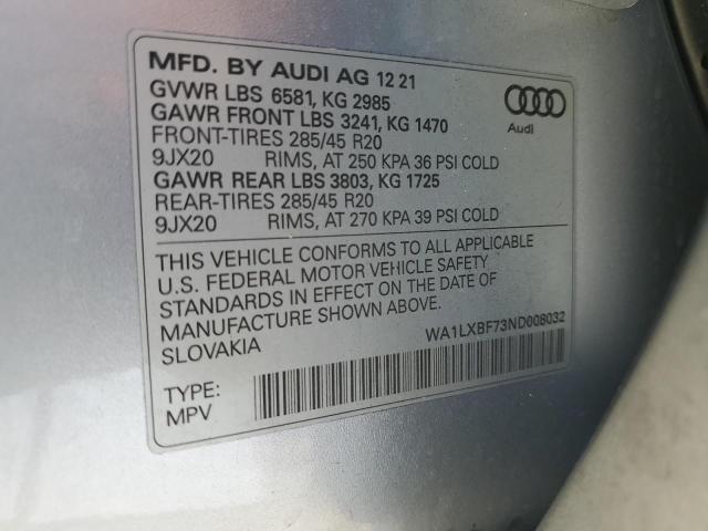 WA1LXBF73ND008032 Audi Q7 Premium Plus