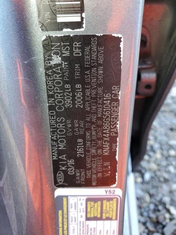 KNAFX4A86G5610416 KIA FORTE EX