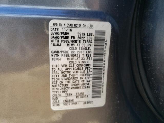 JN8CS1MW8HM412946 Infiniti QX70