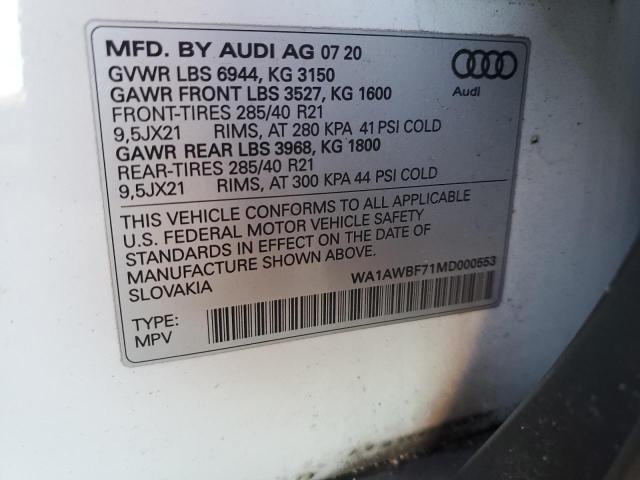 WA1AWBF71MD000553 Audi Sq7 Premium Plus