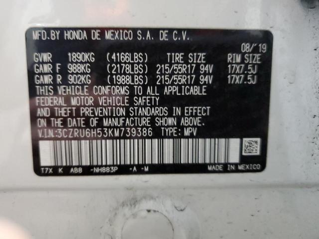 3CZRU6H53KM739386 Honda HR-V EX