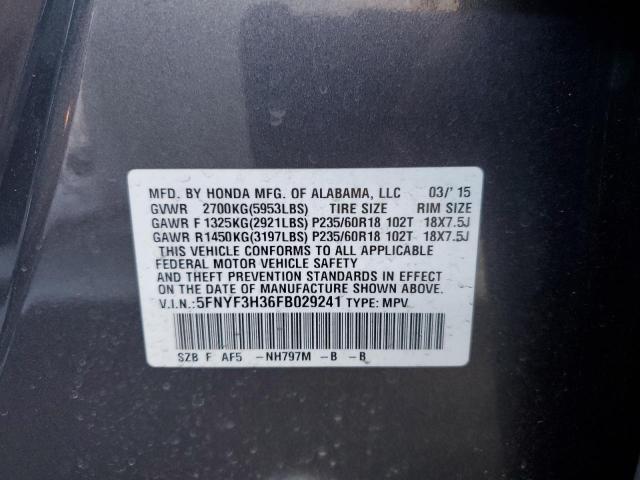 5FNYF3H36FB029241 Honda PILOT SE