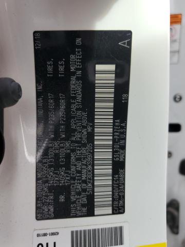 5TDKZ3DC8KS997205 Toyota SIENNA LE