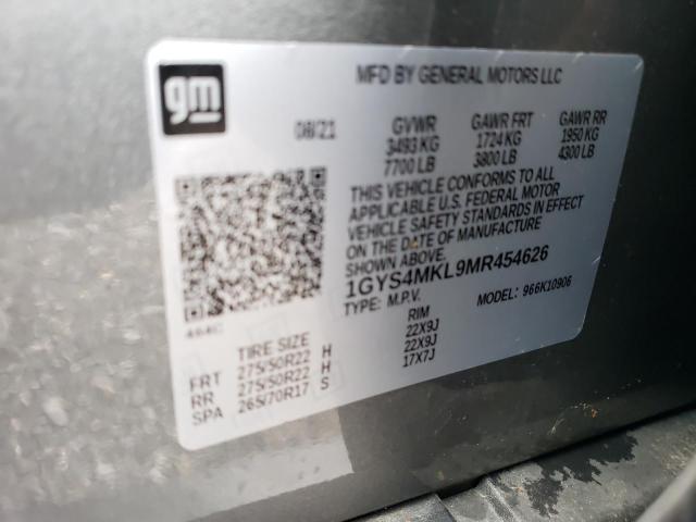 1GYS4MKL9MR454626 Cadillac Escalade Esv Premium Luxury Platinum