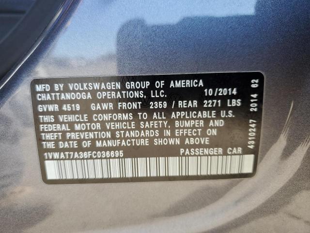 1VWAT7A36FC036695 Volkswagen PASSAT S