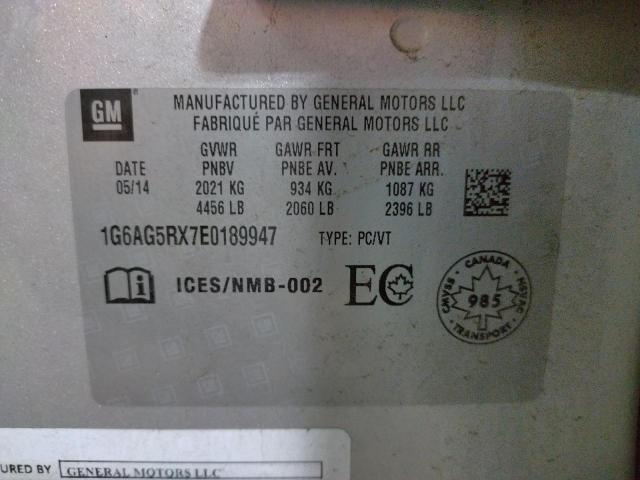 1G6AG5RX7E0189947 Cadillac ATS