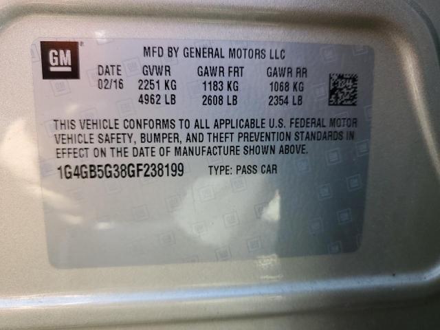 1G4GB5G38GF238199 Buick Lacrosse