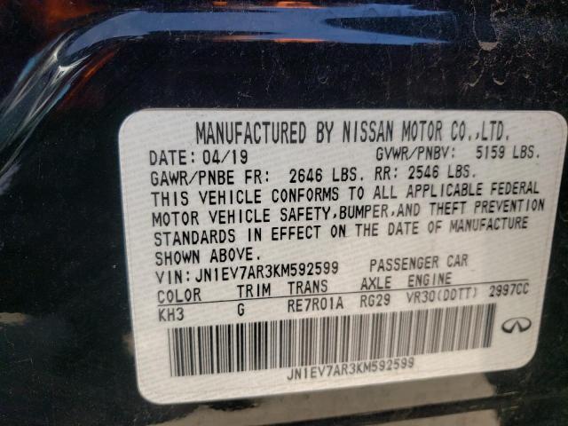 JN1EV7AR3KM592599 Infiniti Q50 LUXE