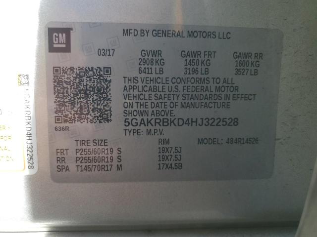 5GAKRBKD4HJ322528 Buick Enclave