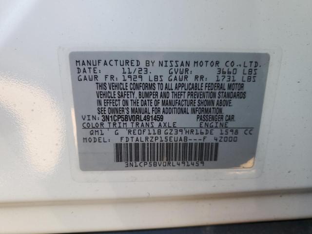 3N1CP5BV0RL491459 Nissan KICKS S