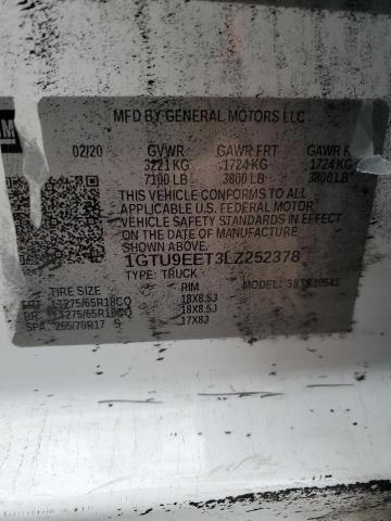 1GTU9EET3LZ252378 GMC Sierra K1500 At4