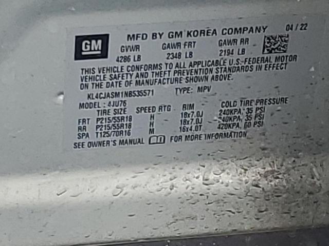 KL4CJASM1NB535571 Buick Encore Preferred