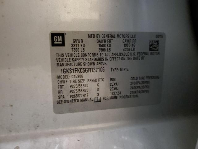1GKS1FKC5GR137106 GMC Yukon Xl C1500 Sle