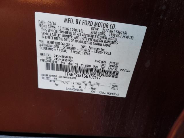 1FAHP2J81GG108617 Ford Taurus Limited