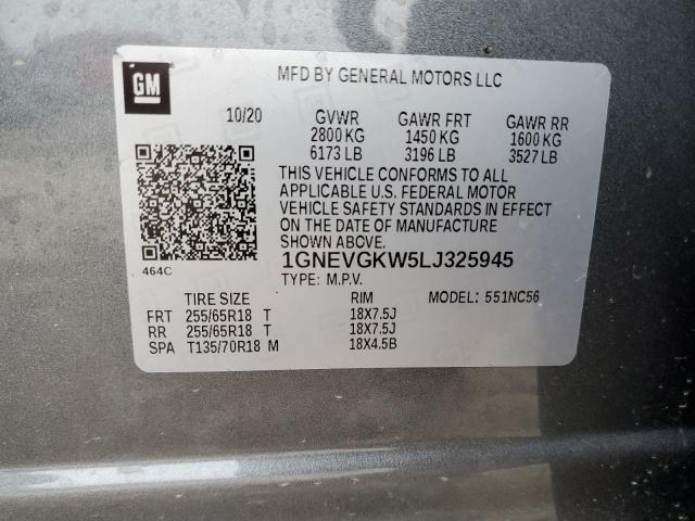 1GNEVGKW5LJ325945 Chevrolet Traverse Lt