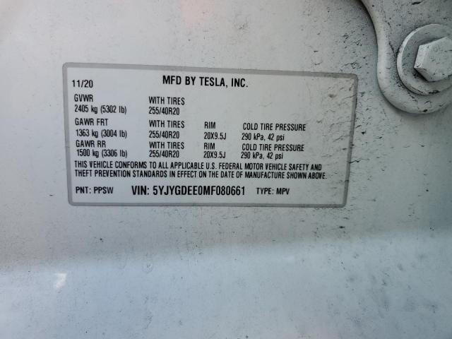 5YJYGDEE0MF080661 Tesla Model Y