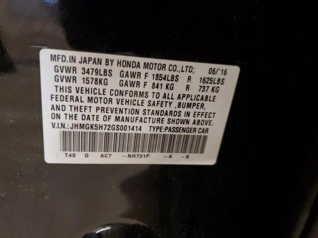 JHMGK5H72GS001414 Honda FIT EX