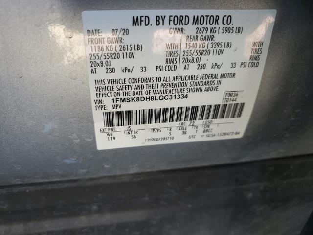 1FMSK8DH8LGC31334 Ford EXPLORER XLT