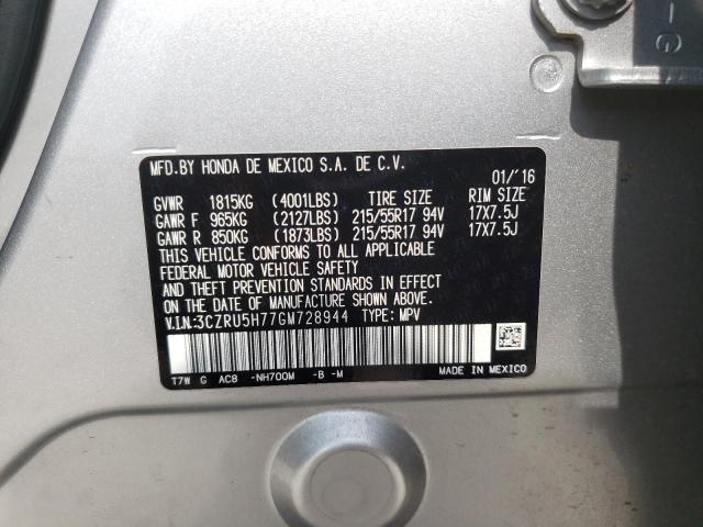 3CZRU5H77GM728944 Honda Hr-v Exl