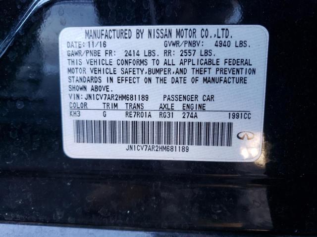 JN1CV7AR2HM681189 Infiniti Q50 BASE