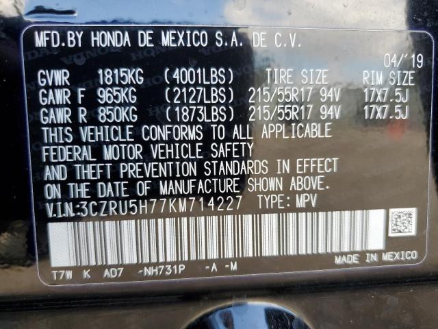 3CZRU5H77KM714227 Honda Hr-v Exl
