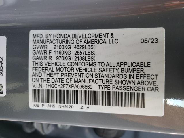1HGCY2F7XPA036869 Honda Accord Hybrid Sport-l