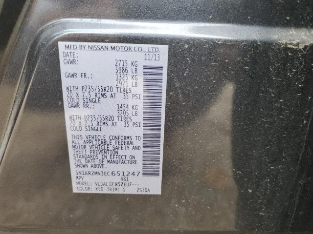 5N1AR2MN3EC651247 Nissan Pathfinder S