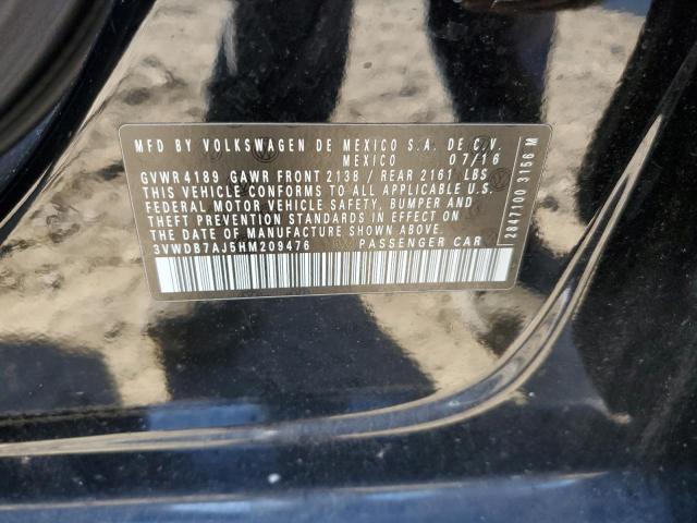 3VWDB7AJ5HM209476 Volkswagen JETTA SE