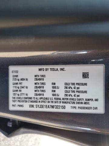 5YJ3E1EA7NF322150 Tesla MODEL 3