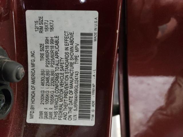5J6RM4H99GL024743 Honda Cr-v Touring