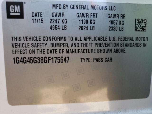 1G4G45G38GF175647 Buick Lacrosse Sport Touring