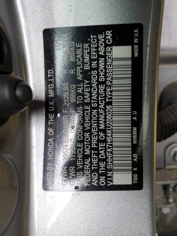 SHHFK7H64KU206026 Honda CIVIC EX