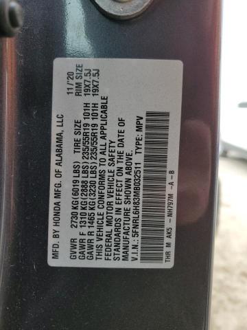 5FNRL6H83MB032511 Honda Odyssey Touring