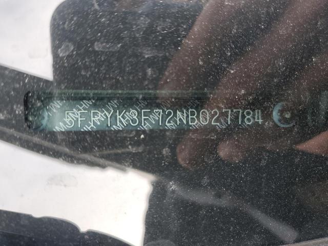 5FPYK3F72NB027784 Honda Ridgeline Rtl