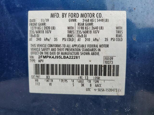 2FMPK4J95LBA22281 Ford EDGE SEL