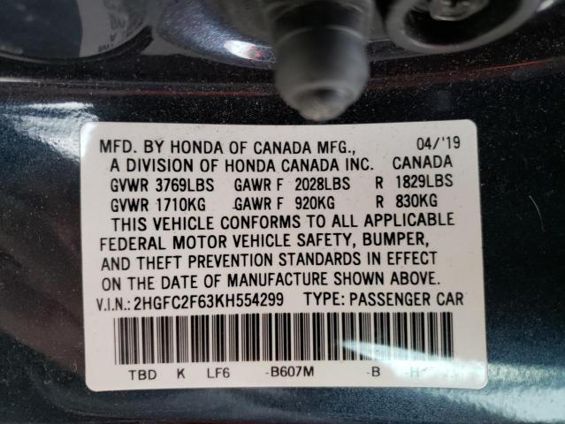 2HGFC2F63KH554299 Honda Civic Lx