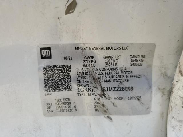 1GKKNXLS1MZ228899 GMC Acadia Denali