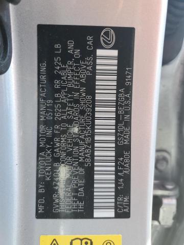 58ABZ1B15KU039208 Lexus ES 350