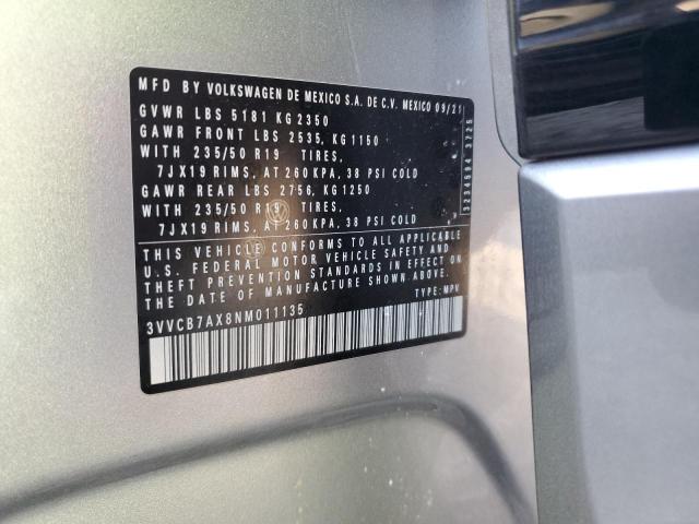 3VVCB7AX8NM011135 Volkswagen Tiguan Se R-line Black