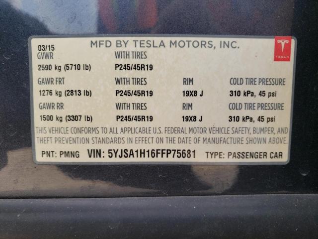 5YJSA1H16FFP75681 Tesla MODEL S 85