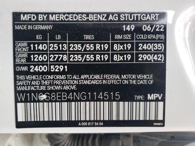 W1N0G8EB4NG114515 Mercedes-Benz Glc 300 4matic