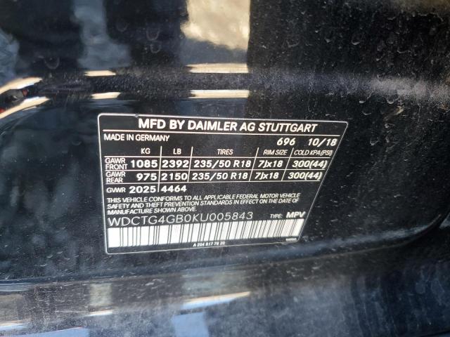 WDCTG4GB0KU005843 Mercedes-Benz Gla 250 4matic