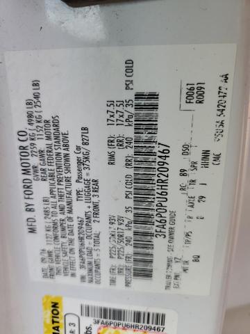 3FA6P0PU6HR209467 Ford Fusion Se Phev