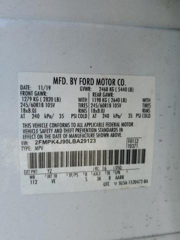 2FMPK4J90LBA29123 Ford EDGE SEL