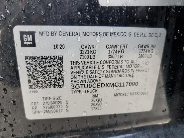 3GTU9CEDXMG117090 GMC Sierra K1500 Elevation