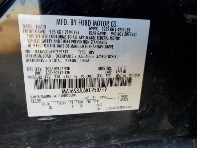 MAJ6S3JL6KC250719 Ford Ecosport Ses