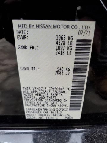 1N4BL4DV7MN360782 Nissan ALTIMA SV