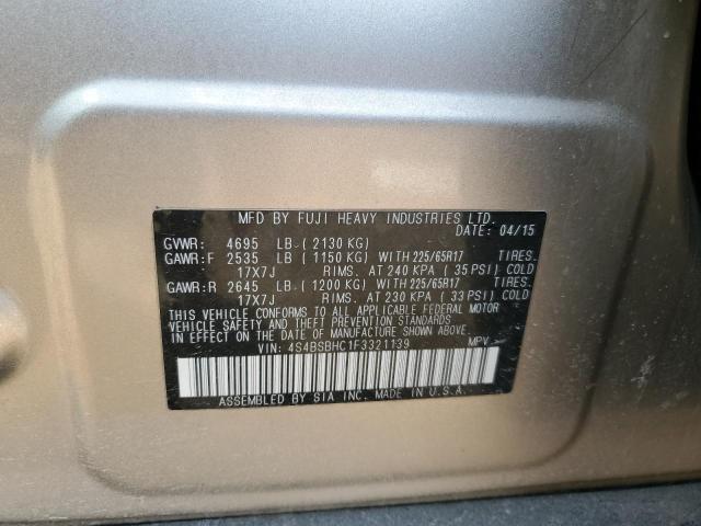 4S4BSBHC1F3321139 Subaru Outback 2.5i Premium