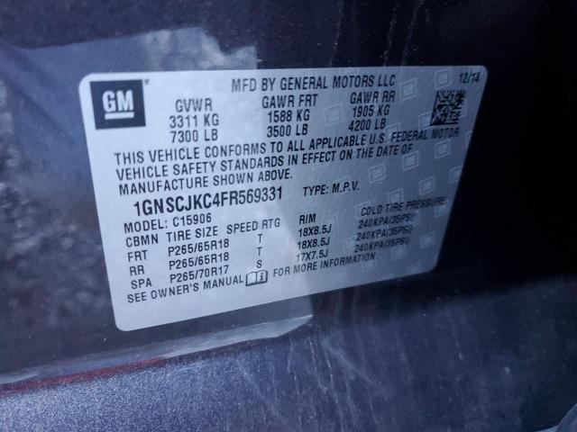 1GNSCJKC4FR569331 Chevrolet Suburban C1500 Lt