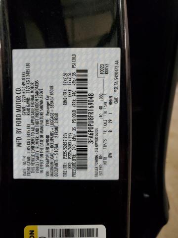 3FA6P0PU8FR169048 Ford Fusion Se Phev